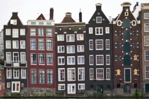 assorted-color houses under white sky