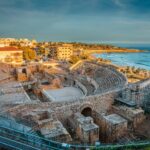 a view of the ruins of a roman theatre